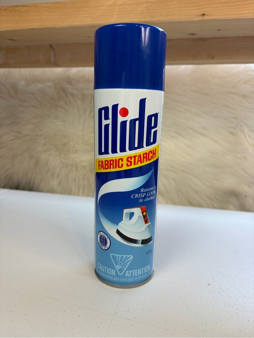 Vintage Glide Fabric Starch Spray - FULL White Can discontinued 90s movie prop